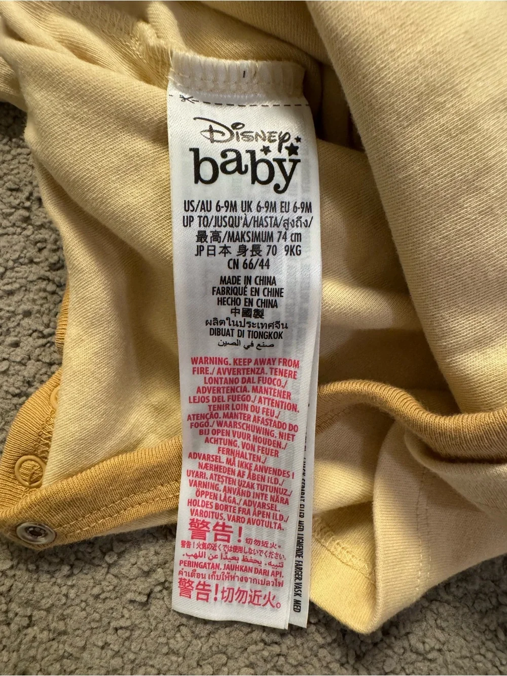 Disney Baby Yoda Star Wars Mandalorian Baby Bodysuit Costume, 6-9 Months